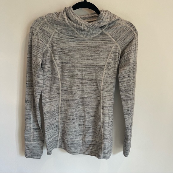 Lululemon Think Fast Hoodie Space Dye Camo White Gray Multi / Silver Spoon | 4 - Picture 6 of 13